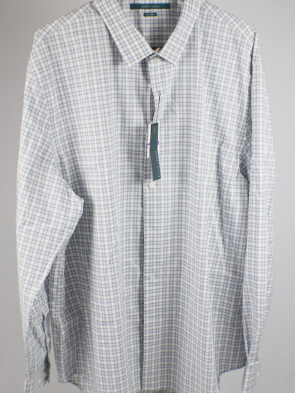 Perry Ellis Men's Non-Iron Plaid Dress Shirt 100% Cotton XXL NWT